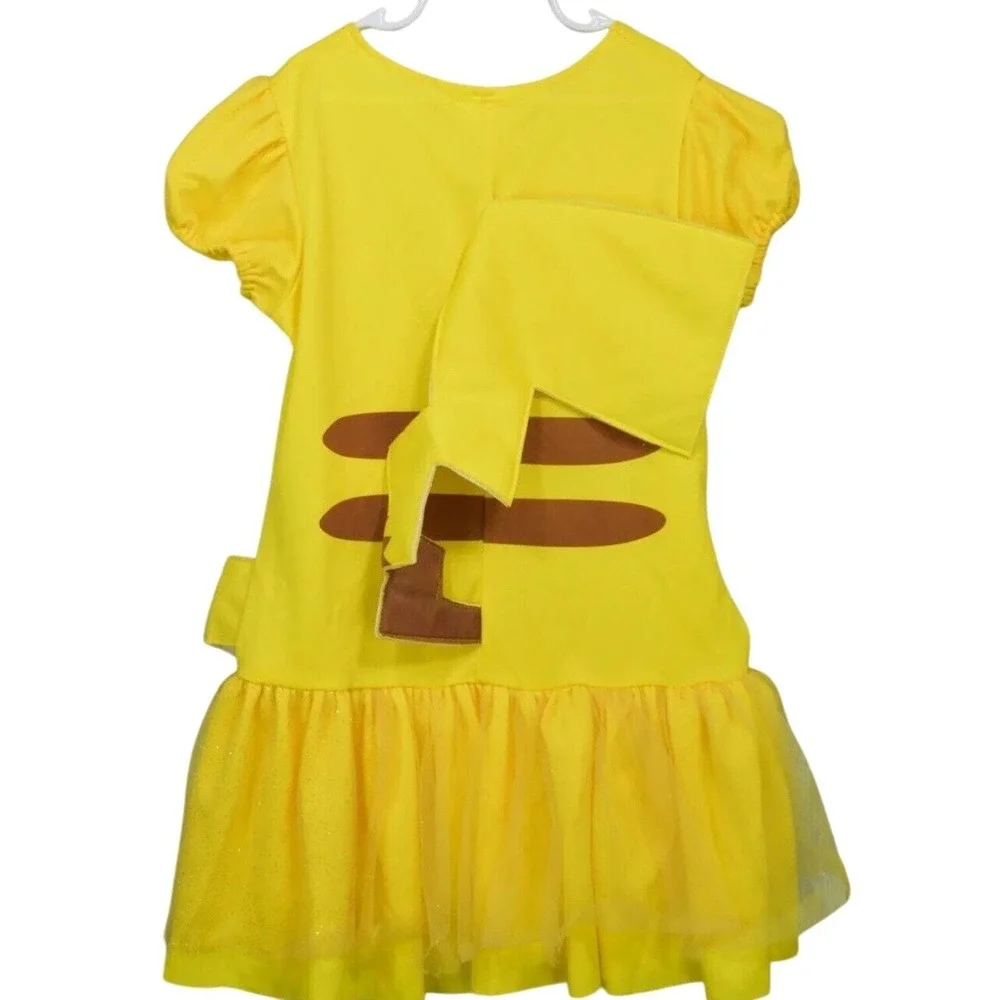 Pokemon Pikachu Costume Dress Set Girls Youth Medium 8 Yellow Tutu Hat Tail 4pc